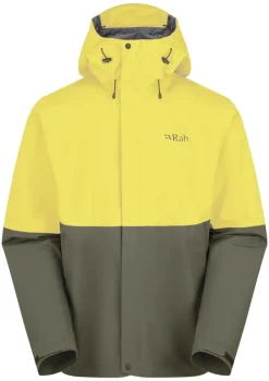 Rab Waterproof Jackets-Mens Downpour Jacket - Pollen-Army