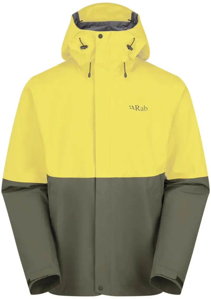 Rab Waterproof Jackets-Mens Downpour Jacket - Pollen-Army