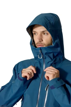 Rab Waterproof Jackets-Mens Downpour Mountain Jacket - Tempest Blue