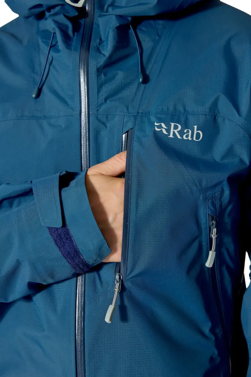 Rab Waterproof Jackets-Mens Downpour Mountain Jacket - Tempest Blue
