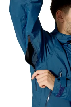 Rab Waterproof Jackets-Mens Downpour Mountain Jacket - Tempest Blue