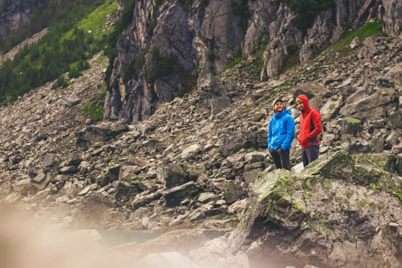 Rab Waterproof Jackets-Mens Firewall Alpine Jacket - Maya Blue