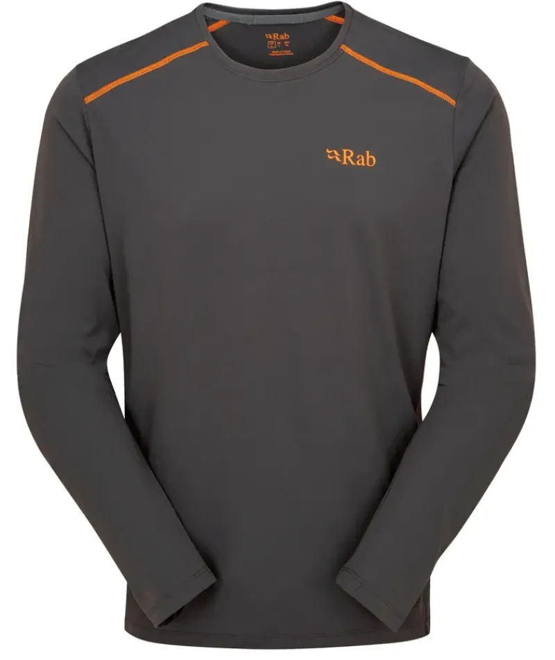 Rab T-Shirts & Baselayers-Mens Force Long Sleeved Tee - Graphene