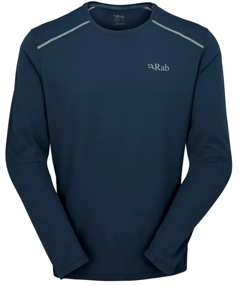 Rab T-Shirts & Baselayers-Mens Force Long Sleeved Tee - Tempest Blue