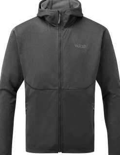 Rab Fleece & Mid Layer-Mens Geon Hoody - Black - Steel Marl