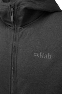 Rab Fleece & Mid Layer-Mens Geon Hoody - Black - Steel Marl