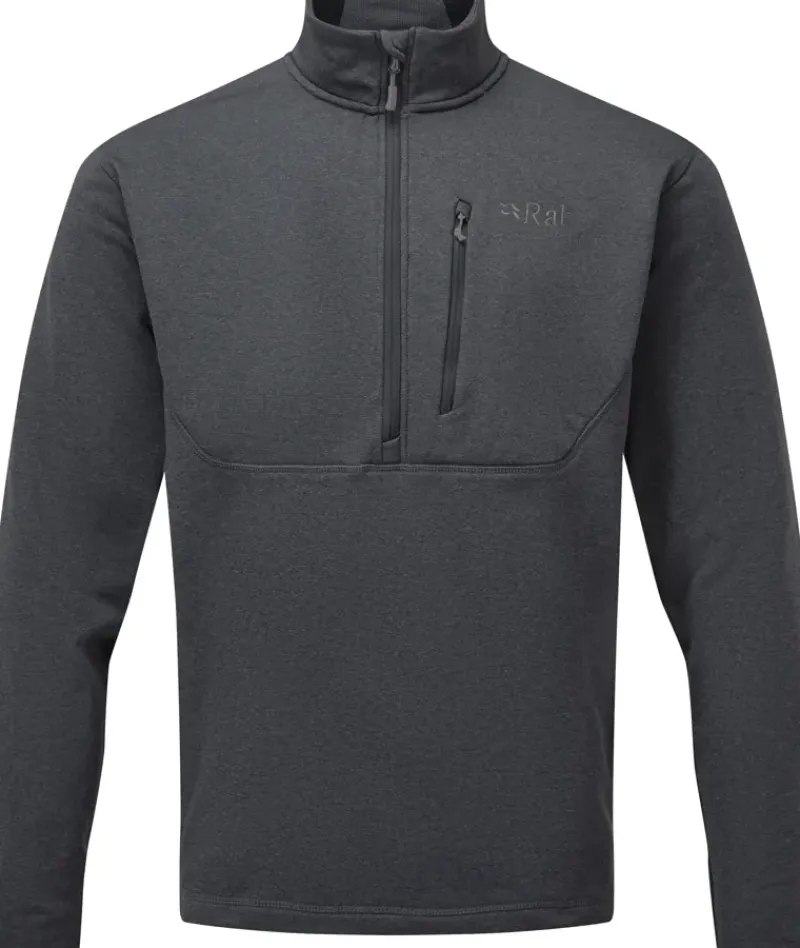 Rab Fleece & Mid Layer-Mens Geon Pull-On - Black-Steel Marl