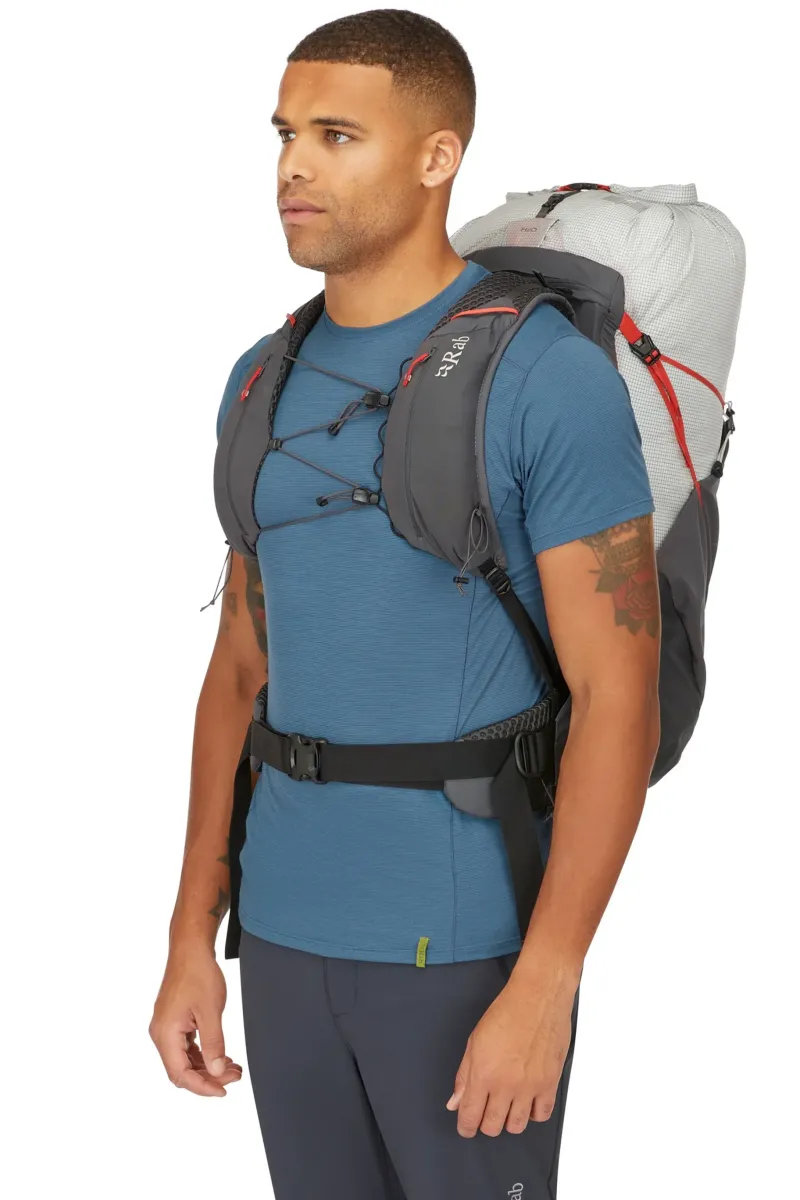 Rab Fast & Light Rucksacks And Vests-Mens Muon 40 Rucksack - Pewter-Graphene