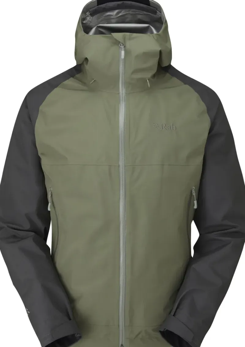 Rab Waterproof Jackets-Mens Namche Paclite Jacket - Graphene-Light Khaki