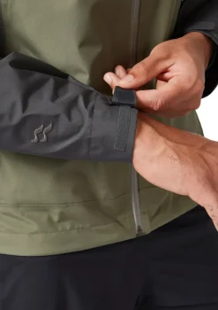 Rab Waterproof Jackets-Mens Namche Paclite Jacket - Graphene-Light Khaki