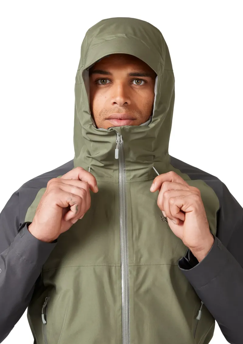Rab Waterproof Jackets-Mens Namche Paclite Jacket - Graphene-Light Khaki