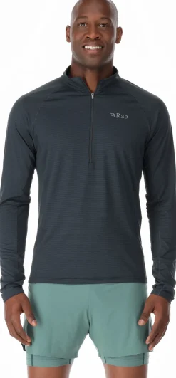 Rab T-Shirts & Baselayers-Mens Sonic LS Zip-T - Beluga