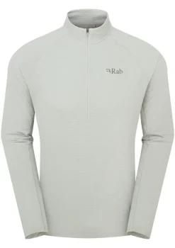 Rab T-Shirts & Baselayers-Mens Sonic LS Zip-T - Light Zinc