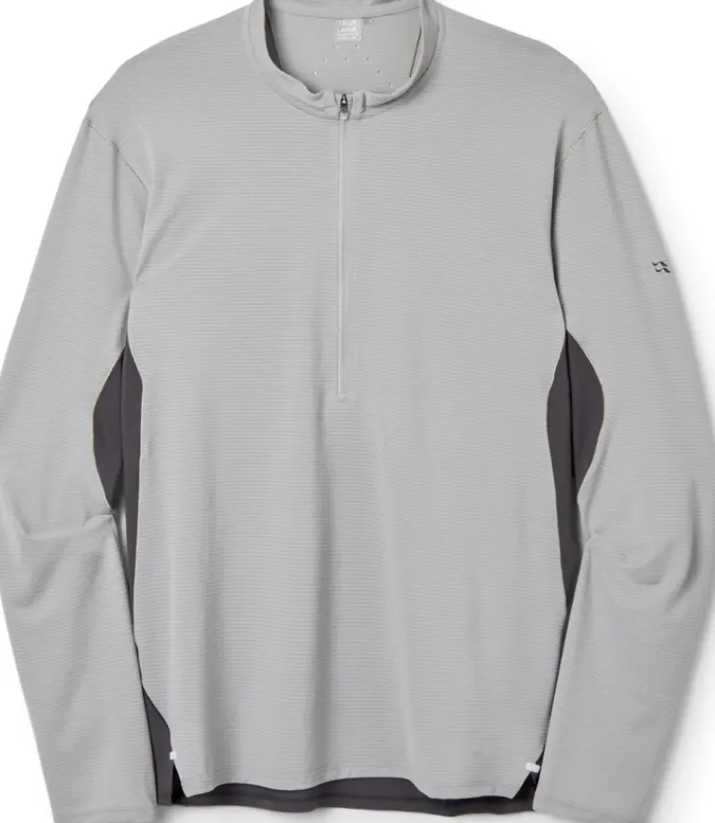 Rab T-Shirts & Baselayers-Mens Sonic Ultra Zip Tee - Light Zinc-Graphene
