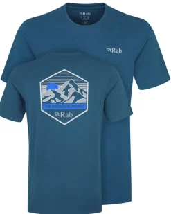 Rab T-Shirts & Baselayers-Mens Stance Mountain Peak Tee - Tempest Blue