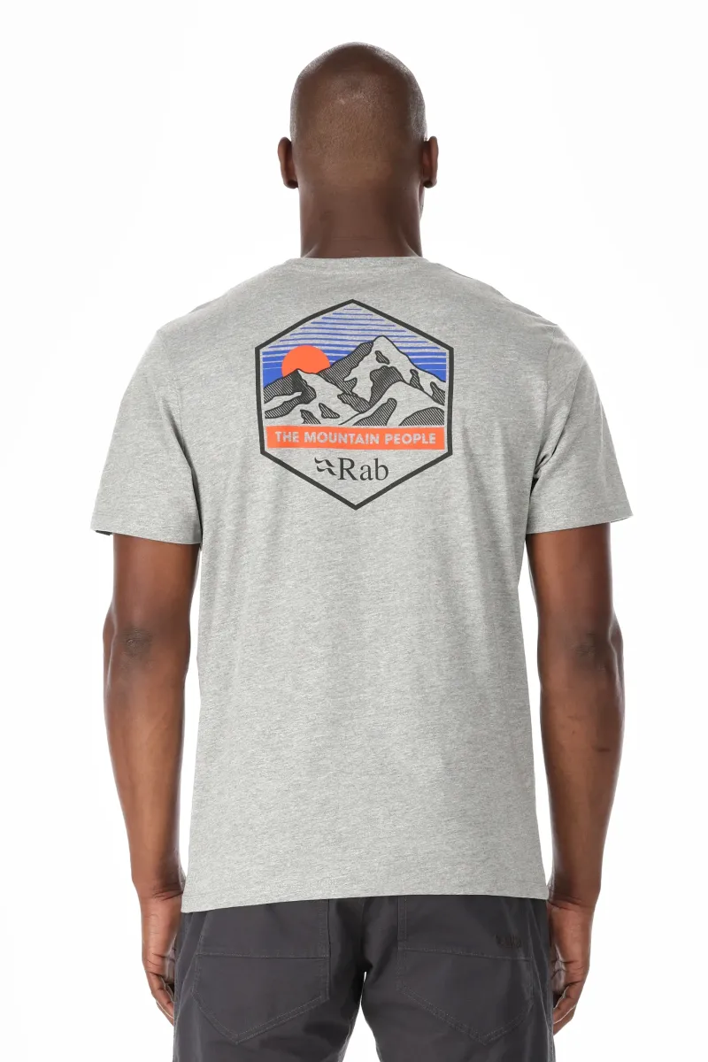 Rab T-Shirts & Baselayers-Mens Stance Mountain Peak Tee - Grey Marl