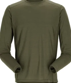 Rab T-Shirts & Baselayers-Mens Syncrino Base LS Tee - Olive-Olive
