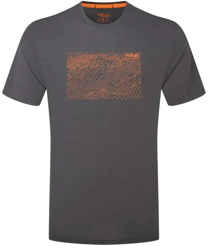 Rab T-Shirts & Baselayers-Mens Syncrino Ridge Tee - Graphene