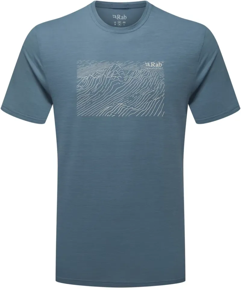 Rab T-Shirts & Baselayers-Mens Syncrino Ridge Tee - Orion Blue
