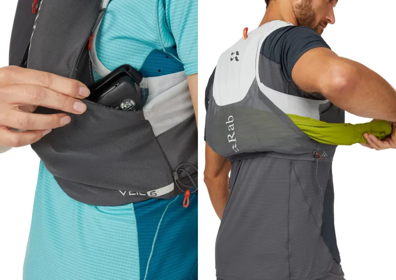 Rab Fast & Light Rucksacks And Vests-Veil 6 Running Vest - Gargoyle-Graphene