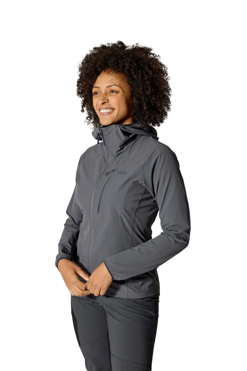 Rab Softshell Jackets-Womens Borealis Alpine Hoody - Graphene
