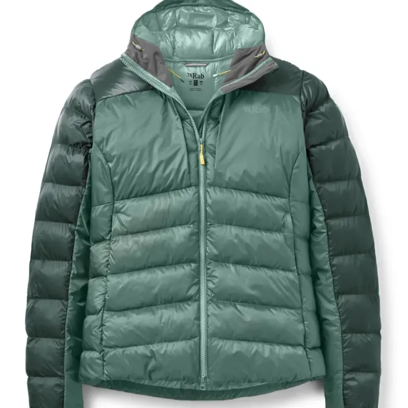 Rab Insulated Jackets-Womens Cirrus Ultra Hoody - Green Slate-Eucalyptus