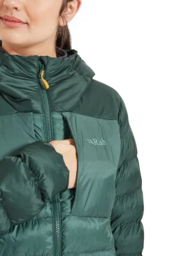 Rab Insulated Jackets-Womens Cirrus Ultra Hoody - Green Slate-Eucalyptus