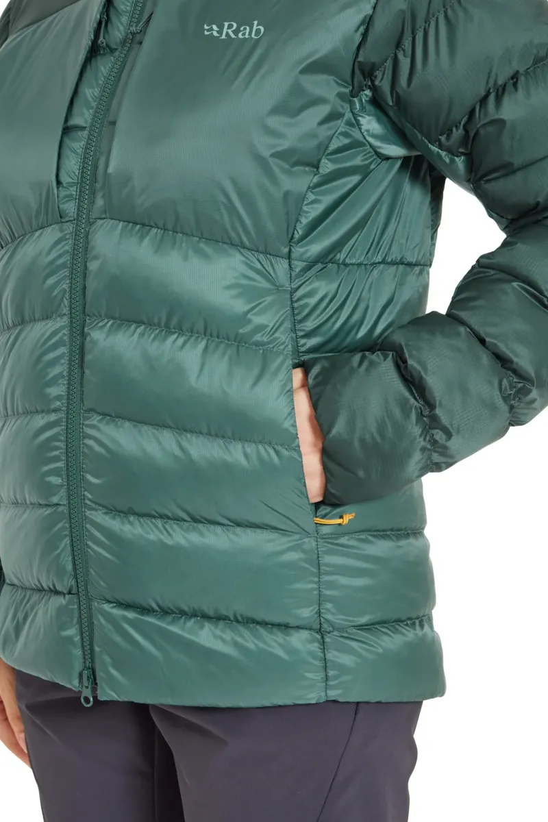 Rab Insulated Jackets-Womens Cirrus Ultra Hoody - Green Slate-Eucalyptus