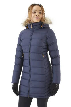 Rab Casual Jackets-Womens Deep Cover Parka - Deep Denim