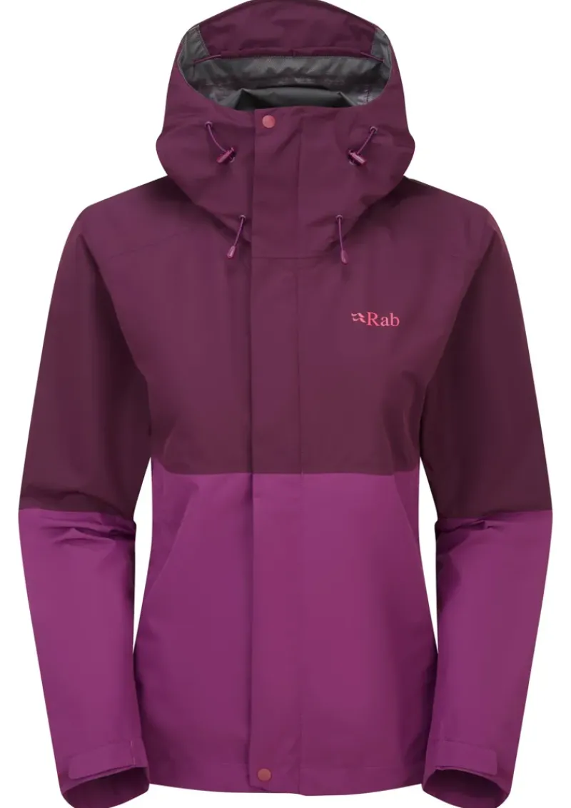 Rab Waterproof Jackets-Womens Downpour Jacket - Mulberry-Plum