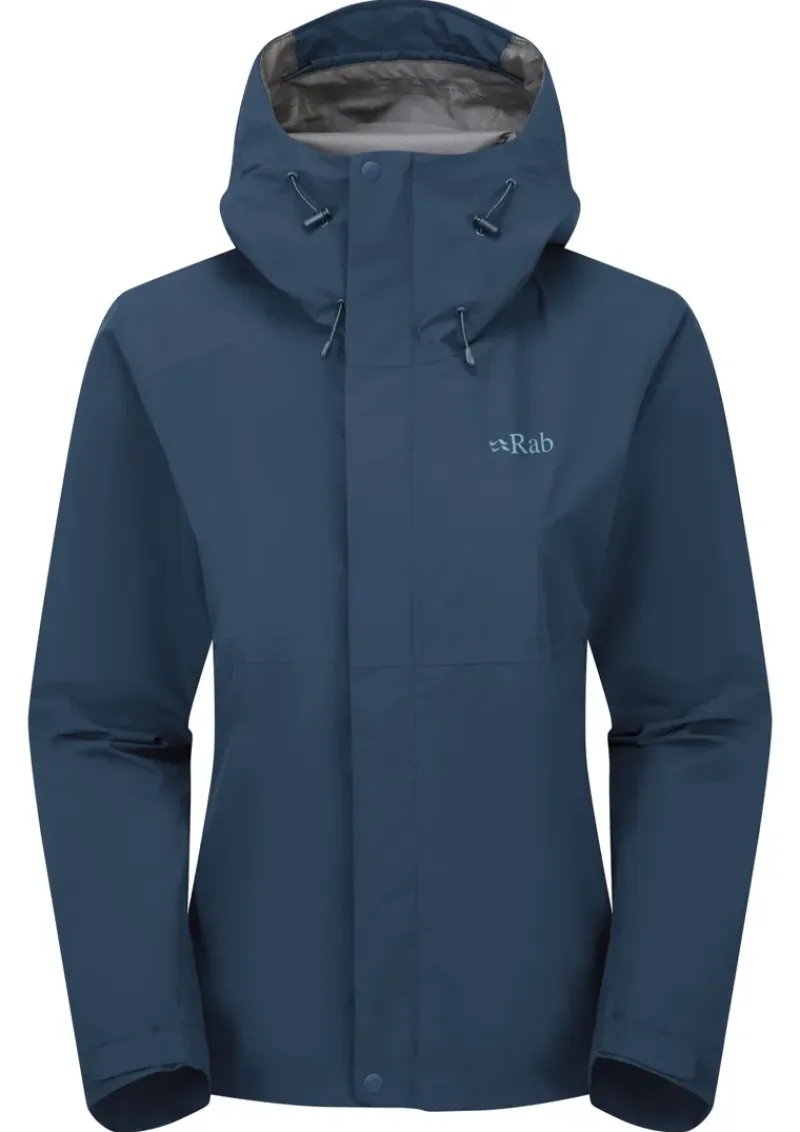 Rab Waterproof Jackets-Womens Downpour Jacket - Tempest Blue
