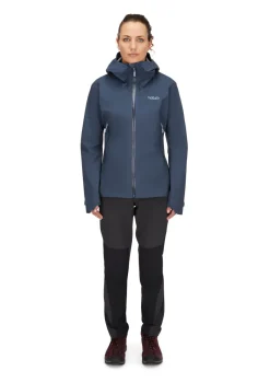 Rab Waterproof Jackets-Womens Downpour Light Jacket - Tempest Blue
