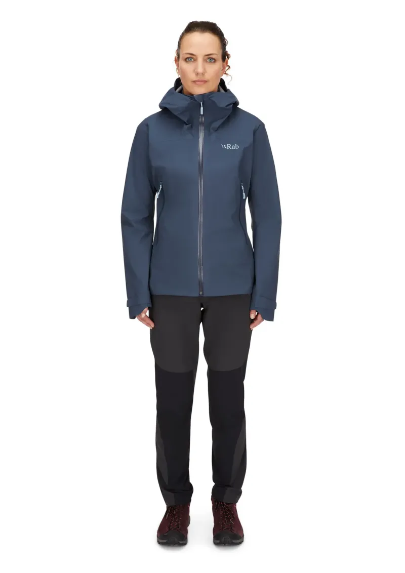 Rab Waterproof Jackets-Womens Downpour Light Jacket - Tempest Blue