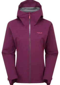 Rab Waterproof Jackets-Womens Downpour Light Jacket - Mulberry