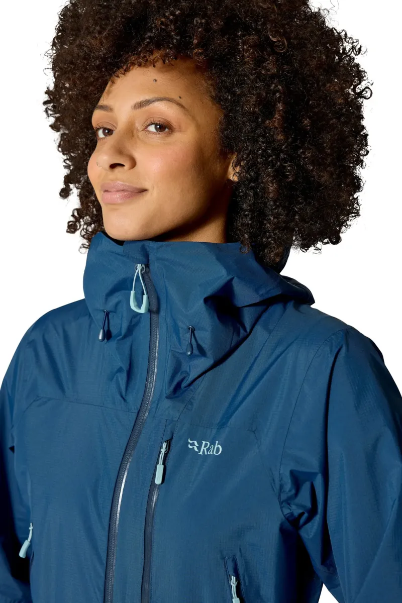 Rab Waterproof Jackets-Womens Downpour Mountain Jacket - Tempest Blue