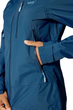 Rab Waterproof Jackets-Womens Downpour Mountain Jacket - Tempest Blue