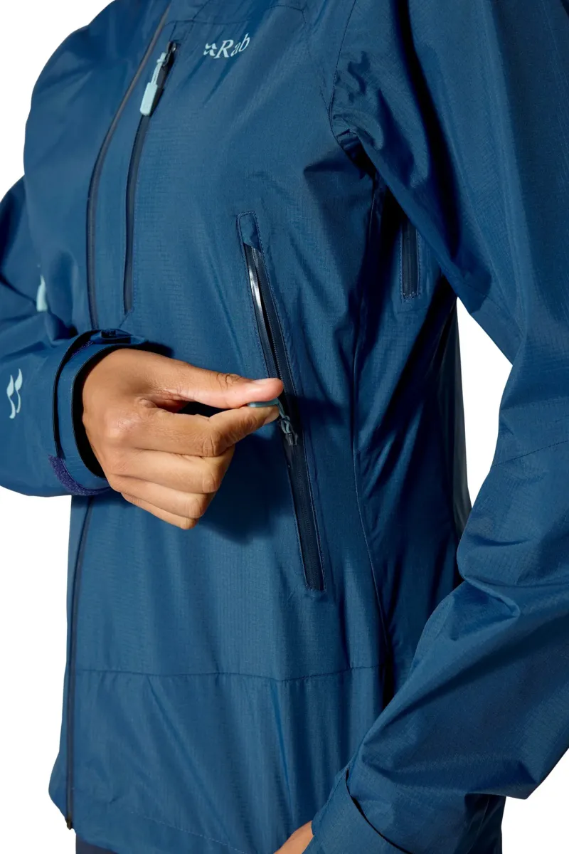 Rab Waterproof Jackets-Womens Downpour Mountain Jacket - Tempest Blue