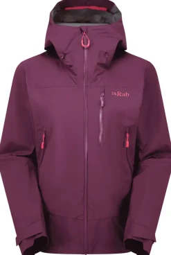Rab Waterproof Jackets-Womens Downpour Mountain Jacket - Mulberry