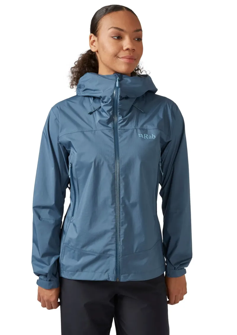 Rab Waterproof Jackets-Womens Downpour Plus 2.0 Jacket - Orion Blue