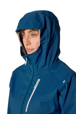 Rab Waterproof Jackets-Womens Downpour Trail Light Jacket - Tempest Blue