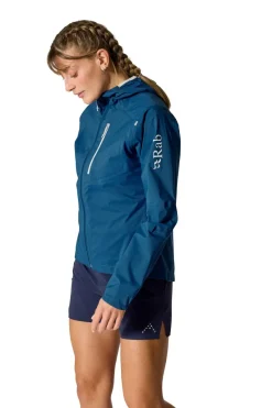 Rab Waterproof Jackets-Womens Downpour Trail Light Jacket - Tempest Blue