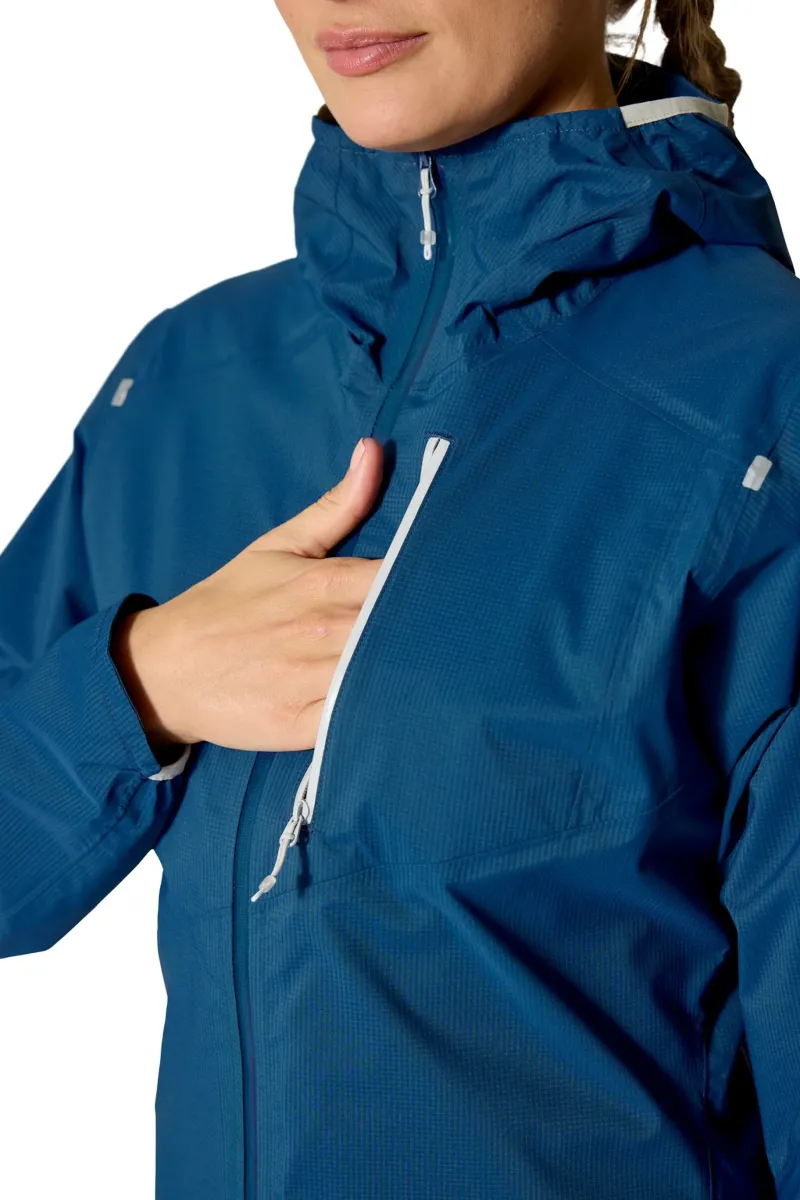 Rab Waterproof Jackets-Womens Downpour Trail Light Jacket - Tempest Blue