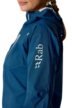 Rab Waterproof Jackets-Womens Downpour Trail Light Jacket - Tempest Blue