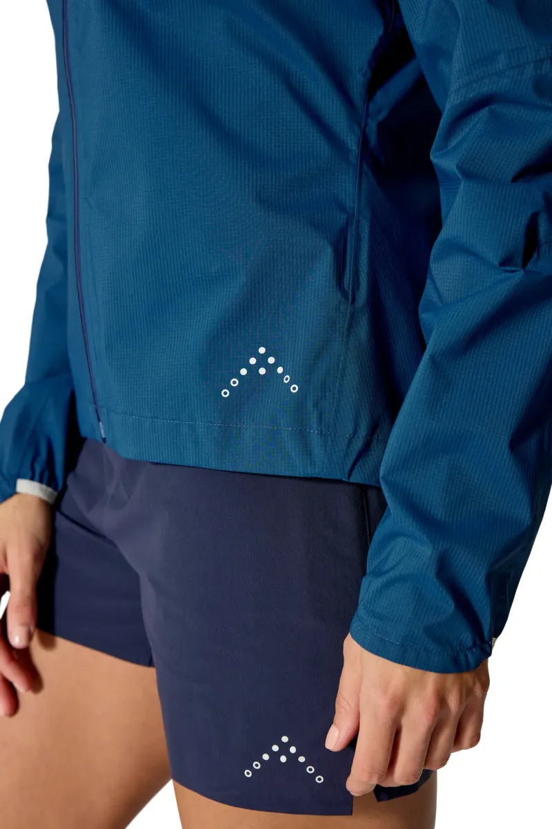 Rab Waterproof Jackets-Womens Downpour Trail Light Jacket - Tempest Blue