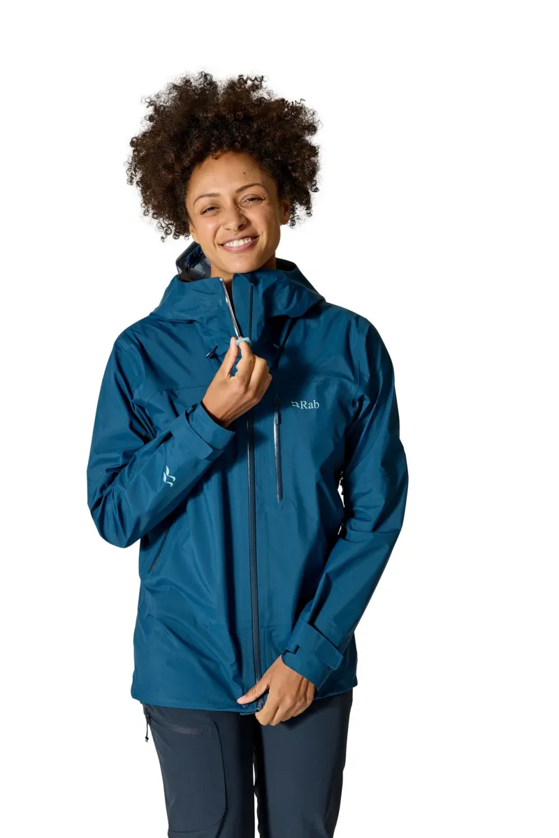 Rab Waterproof Jackets-Womens Firewall Mountain Jacket - Tempest Blue