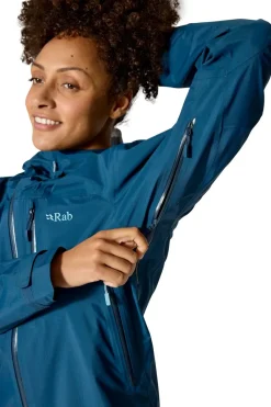 Rab Waterproof Jackets-Womens Firewall Mountain Jacket - Tempest Blue
