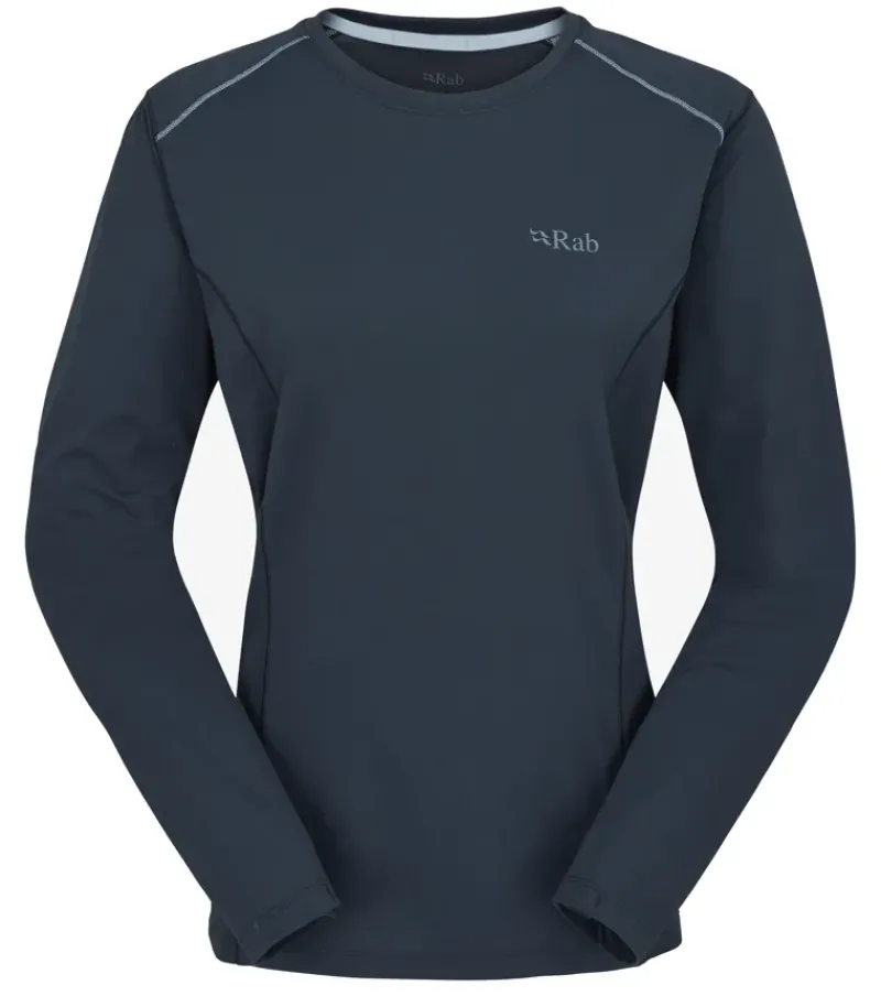 Rab T-Shirts & Baselayers-Womens Force Long Sleeved Tee - Tempest Blue