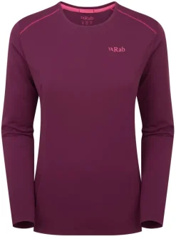 Rab T-Shirts & Baselayers-Womens Force Long Sleeved Tee - Mulberry