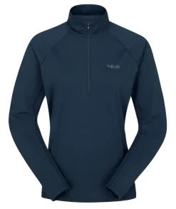 Rab T-Shirts & Baselayers-Womens Sonic Long Sleeved Zip-T - Tempest Blue