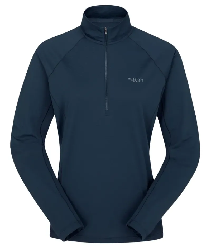 Rab T-Shirts & Baselayers-Womens Sonic Long Sleeved Zip-T - Tempest Blue